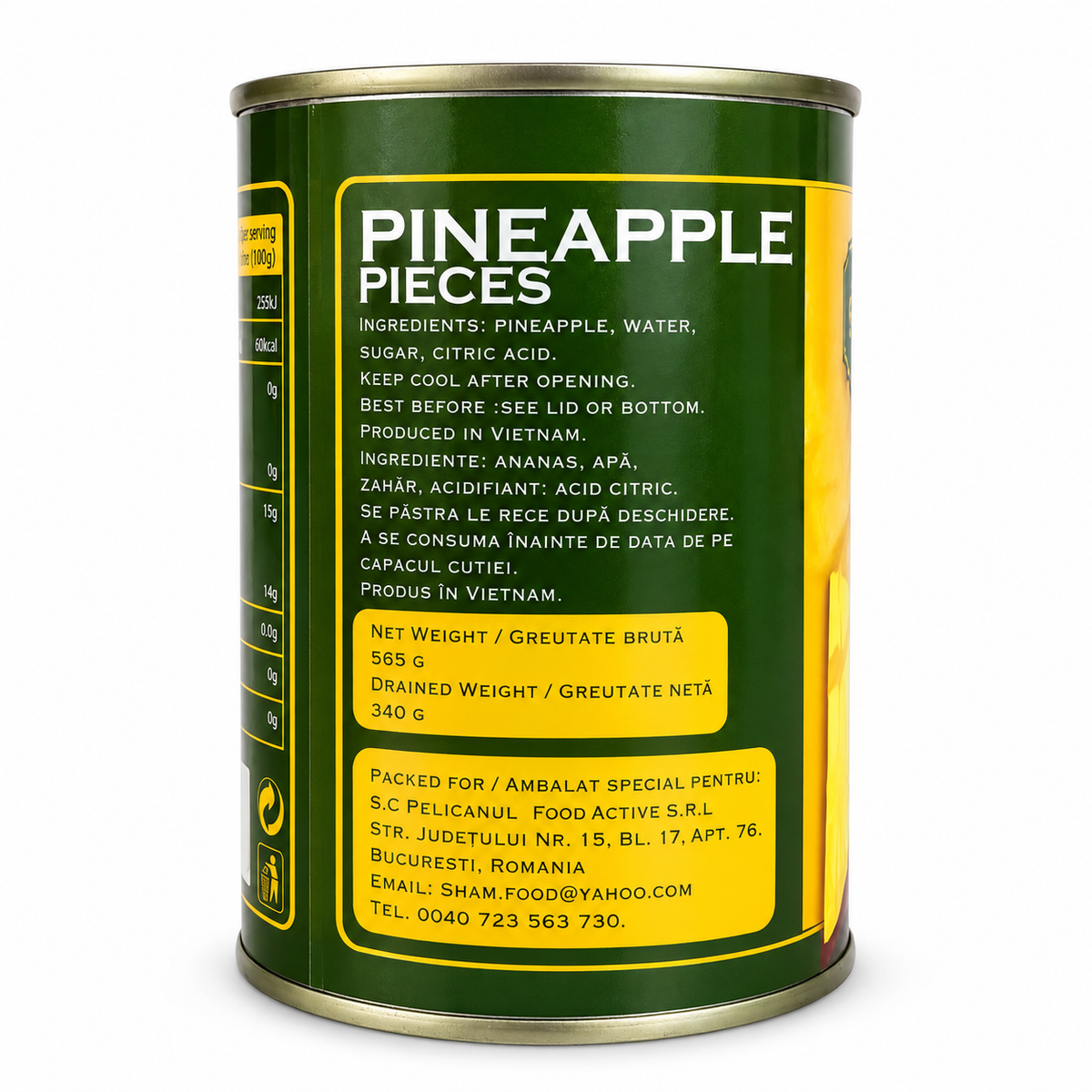 Sham Food Ananas Bucati 565 g