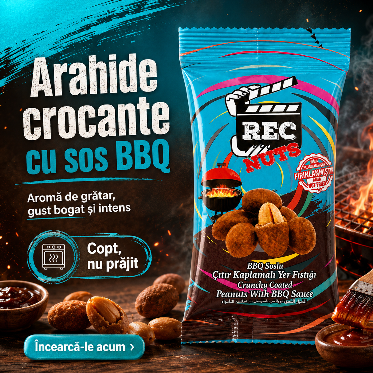 Rec Nuts Arahide Crocante cu Sos BBQ 40 g