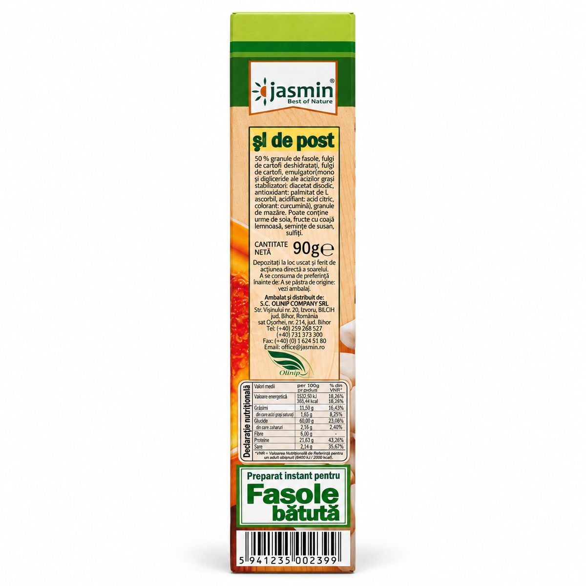 Preparat Instant pentru Fasole Bătută Jasmin, de Post, 90 g
