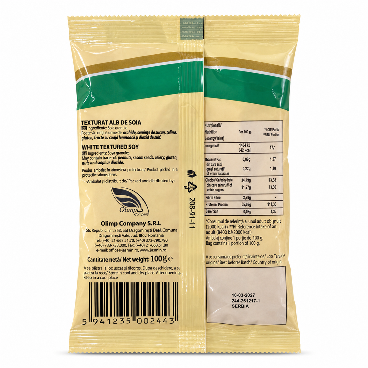 Soia Granule Albe Jasmin – Texturat de Soia, 100 g