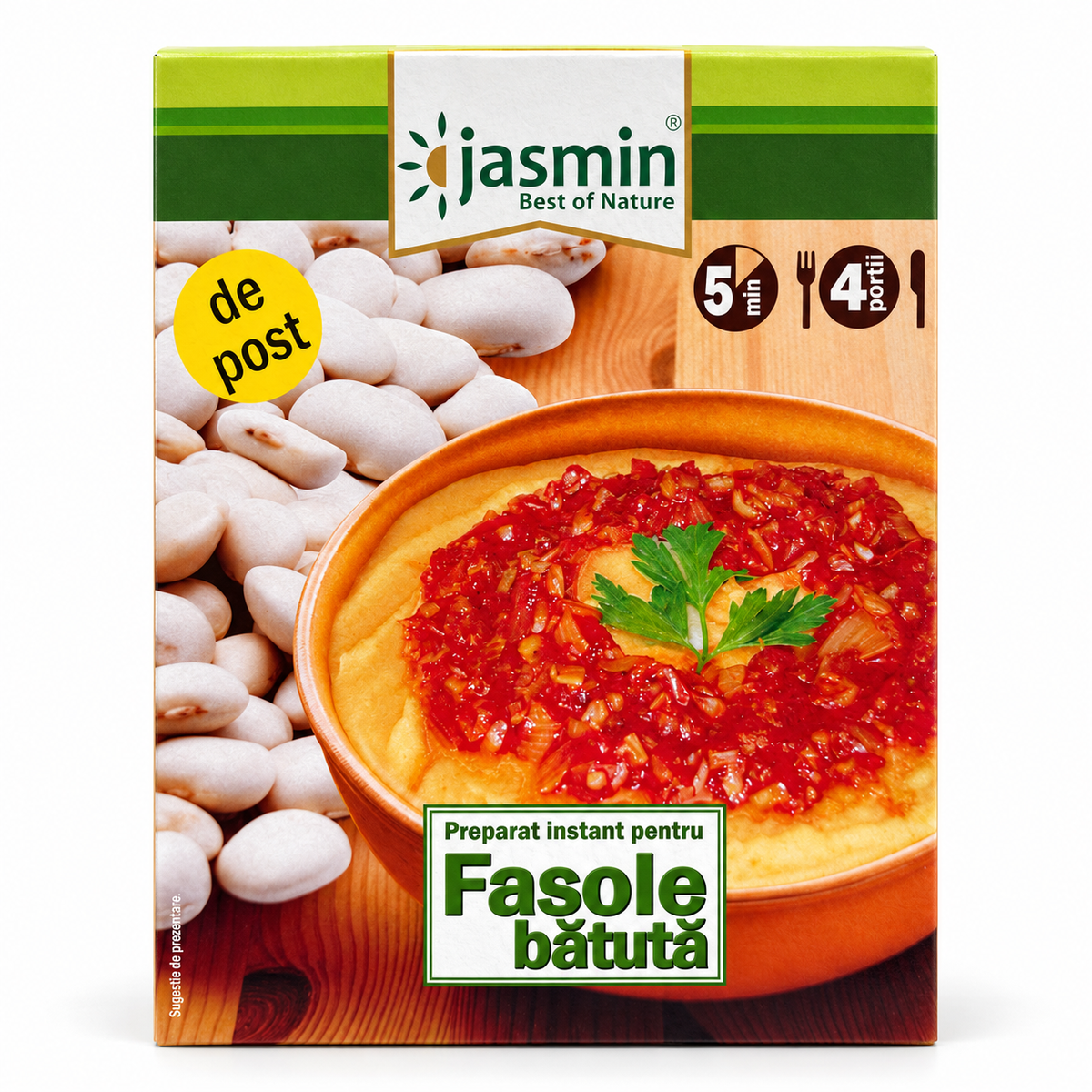 Preparat Instant pentru Fasole Bătută Jasmin, de Post, 90 g