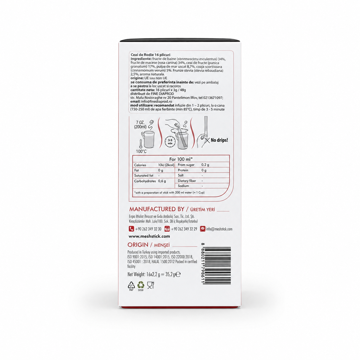 Mesh Ceai de Rodie 16 Plicuri