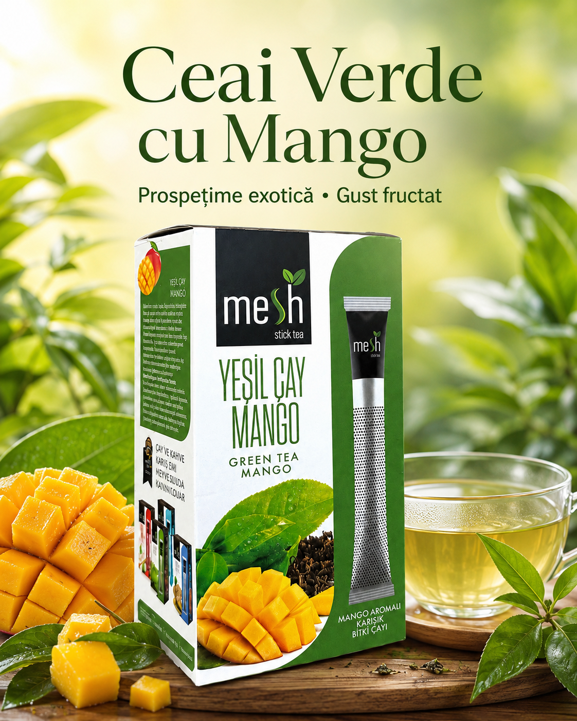 Mesh Ceai Verde si Mango 16 Plicuri