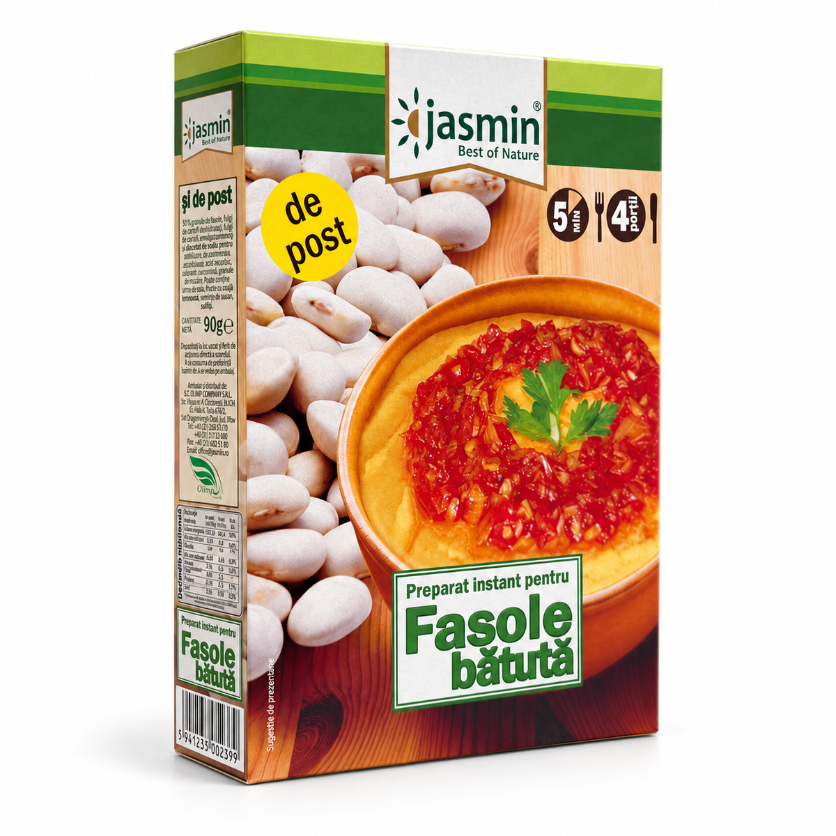 Preparat Instant pentru Fasole Bătută Jasmin, de Post, 90 g