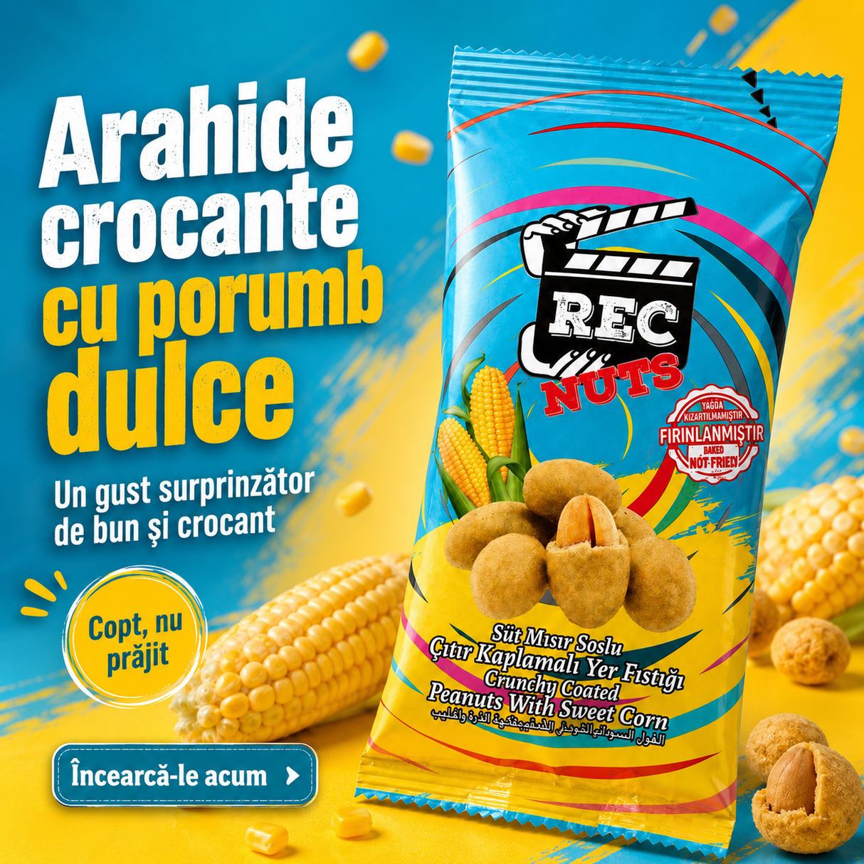 Rec Nuts Arahide Crocante cu Porumb Dulce 40 g