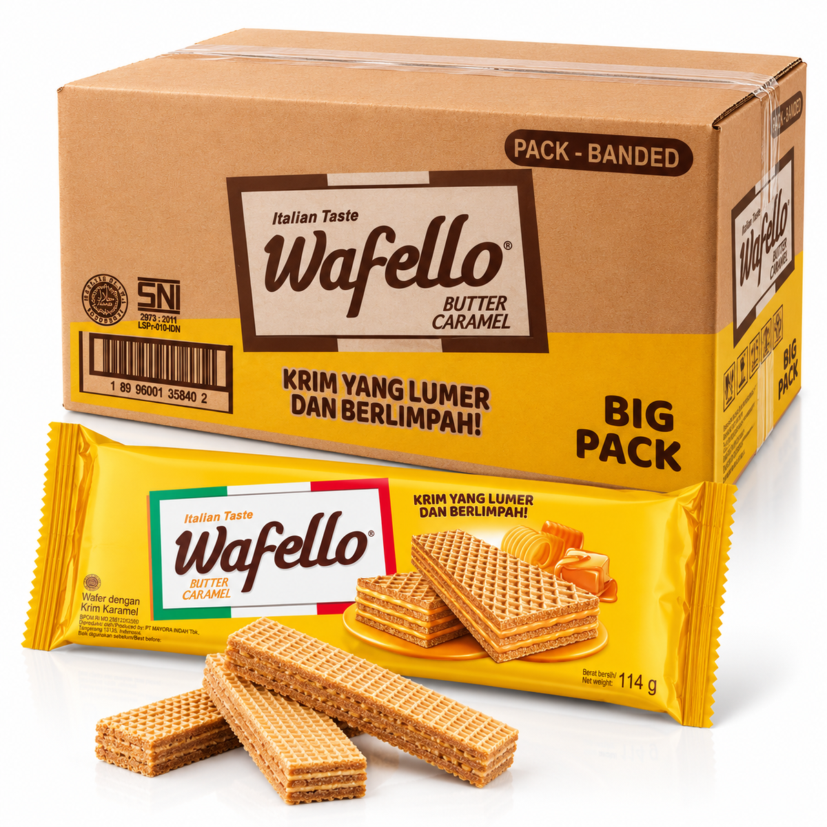 Bax Wafello Butter Caramel – 30 x 114 g – Ofertă Specială
