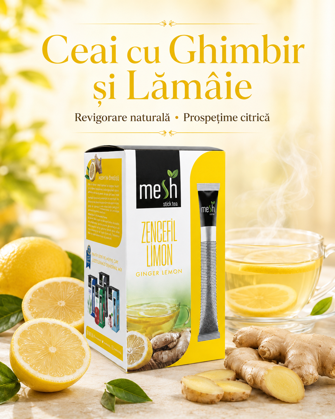 Mesh Ceai de Ghimbir cu Lamaie 16 Plicuri