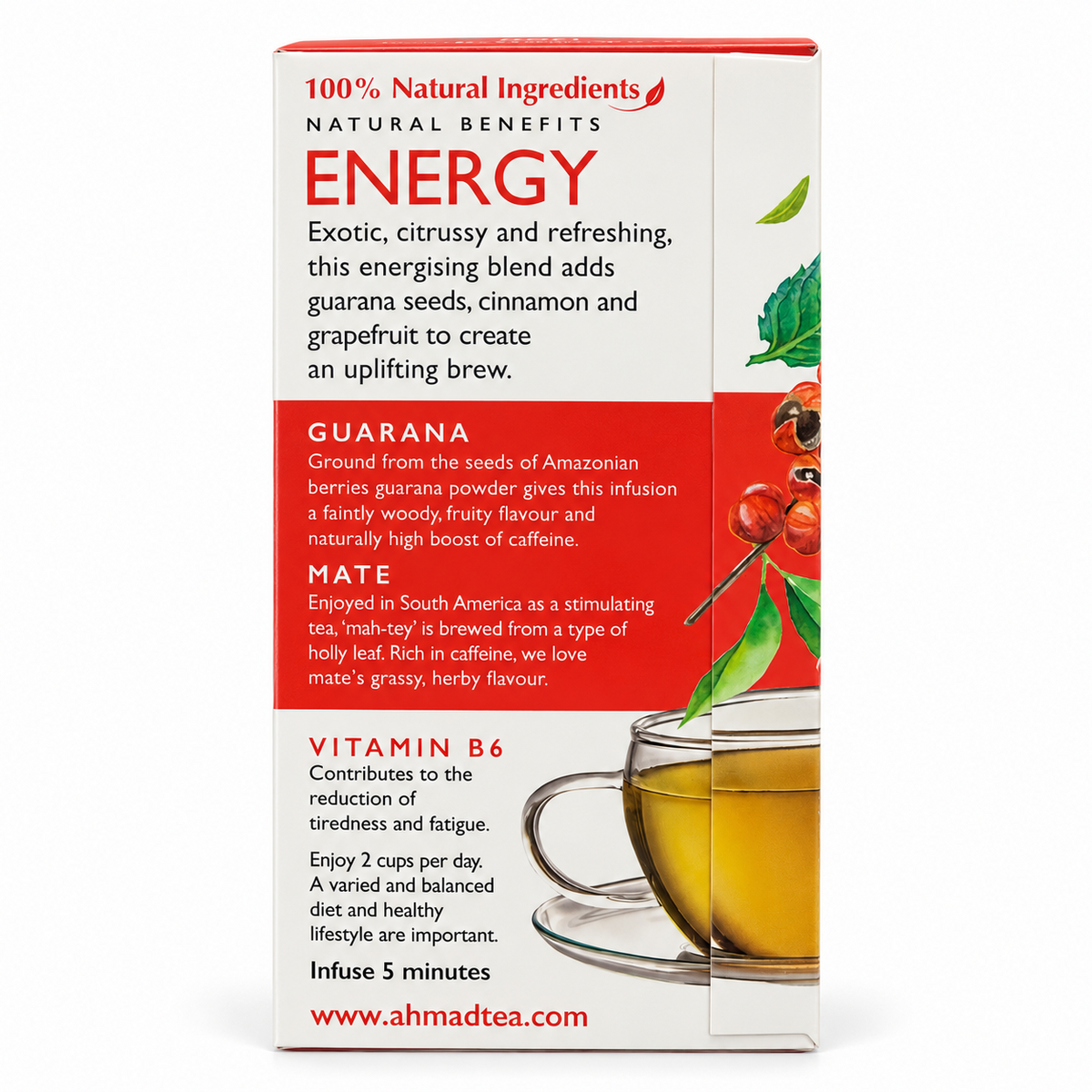 Ahmad Tea Energy Natural Benefits – prezentare mate, guarana și vitamina B6