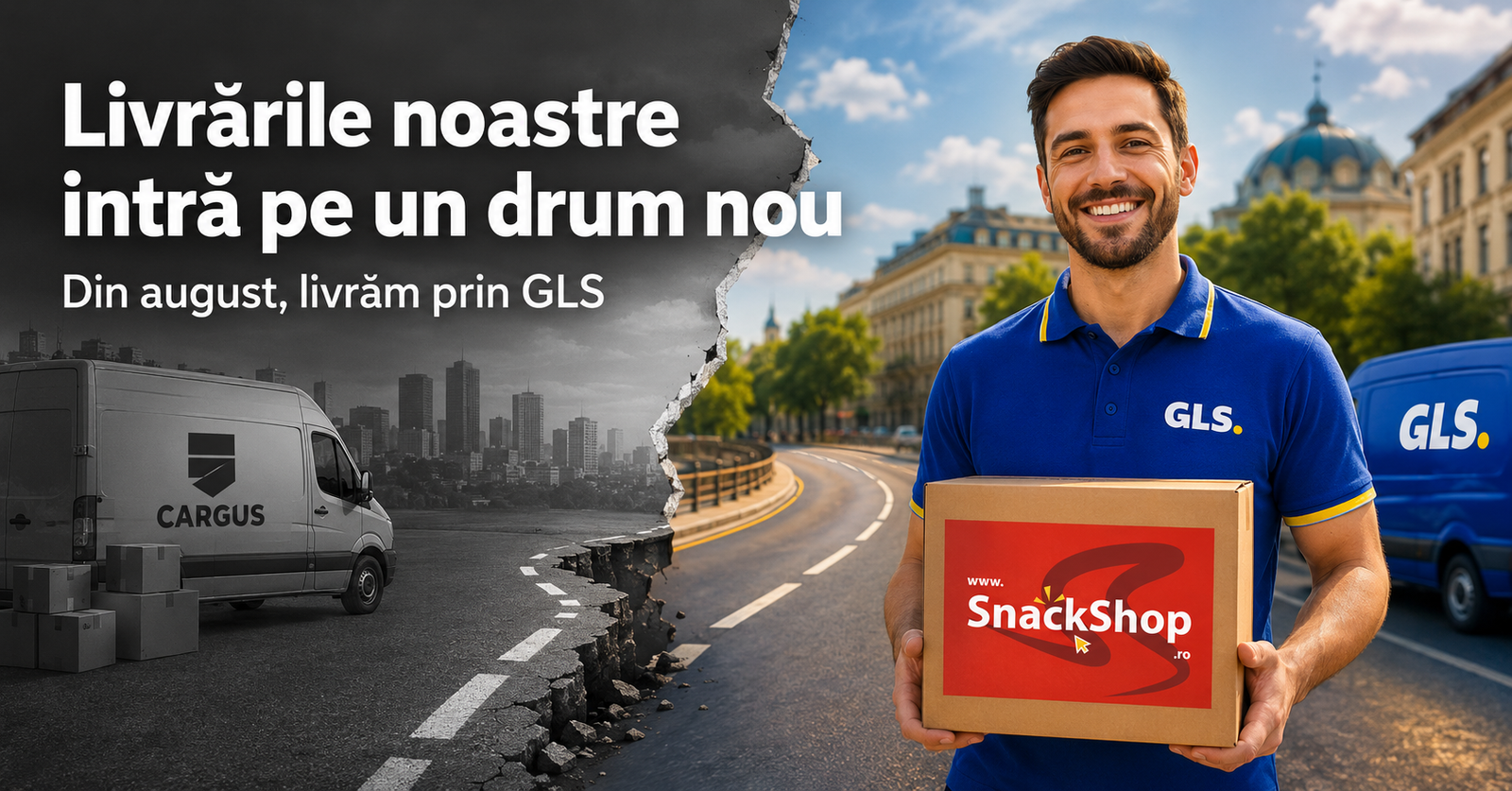 SnackShop.ro schimbă partenerul de curierat: din august, livrările vor fi efectuate prin GLS