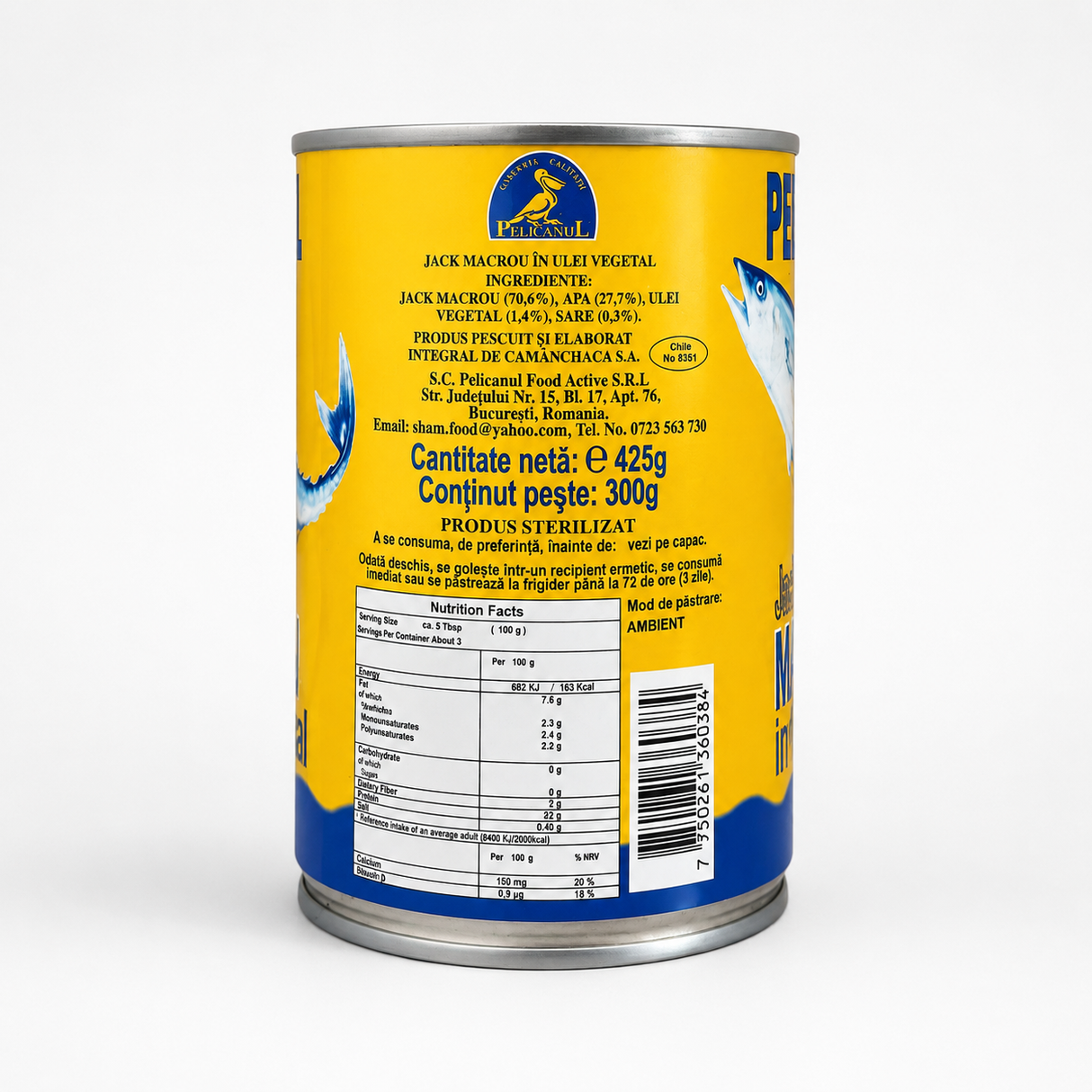 Pelicanul Jack Macrou In Ulei Vegetal 425 g