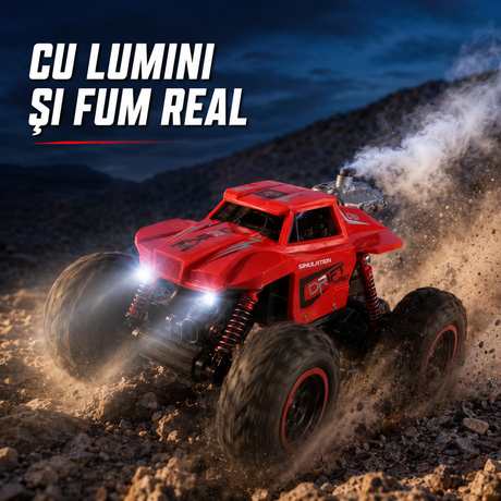 Masina cu Telecomanda RC 4WD, Lumini si Efect de Fum
