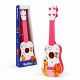 Chitara Ukulele pentru Copii cu 4 Corzi, Model Girafa si Leu, pentru Incepatori, 40 cm, Roz