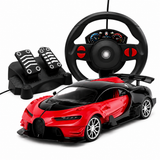 Masina RC Tip Supercar pentru Copii, Scara 1:16, cu Volan si Pedale, Simulator de Condus, Functii Interactive