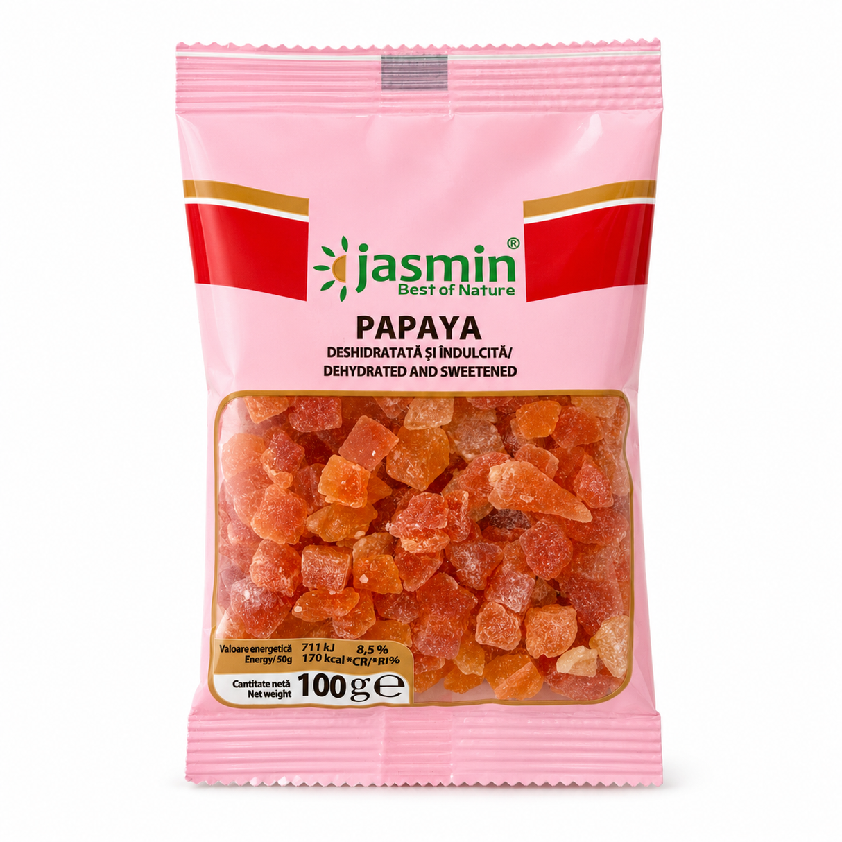 Jasmin Papaya Confiata Cuburi 100 g