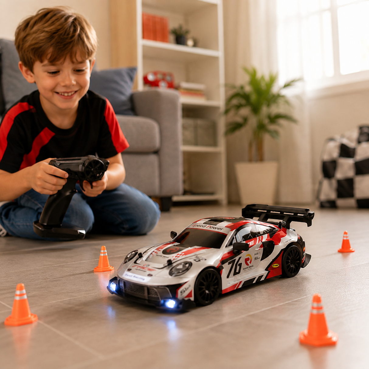Masina RC 4WD Tip Coupe Sport, Scara 1:24, 2 Seturi de Anvelope, Telecomanda
