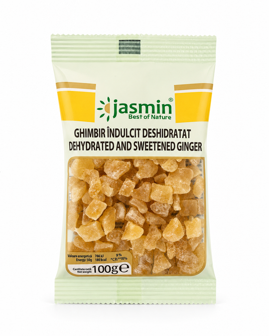 Jasmin Ghimbir Confiat Cuburi 100 g