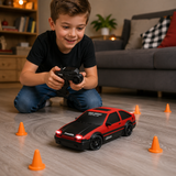 Masina RC Vintage pentru Copii, Scara 1:24, Viteza 15 km/h, Lumini LED, Anvelope Schimbabile, Telecomanda, Rosu