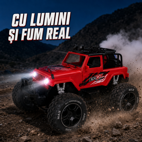 Masina de Teren RC 1:12 cu Lumini si Efect de Fum