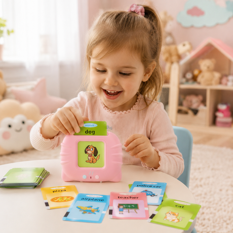 Jucarie Educationala Interactiva pentru Copii cu Cartonase Vorbitoare – 224 Cuvinte in Engleza, Muzicala