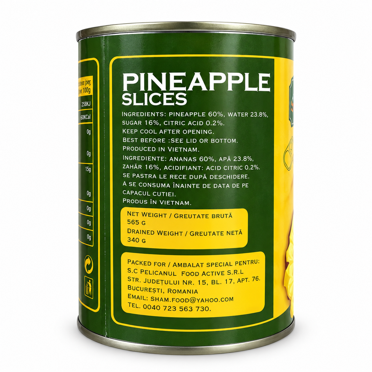 Sham Food Ananas Rondele 565 g