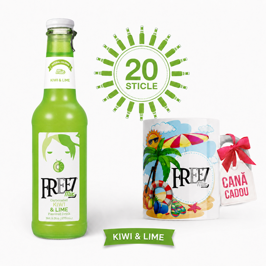 Freez Mix Kiwi Si Lime - Pachet Promo Cu Cana (20 sticle x 275 ml)