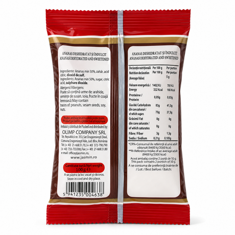 Jasmin Ananas Confiat Cuburi 100 g