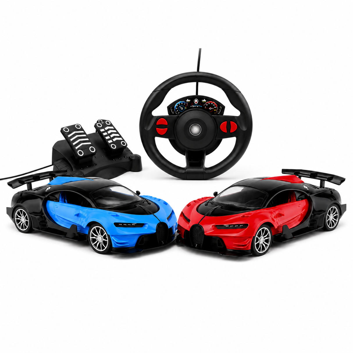 Masina RC Tip Supercar pentru Copii, Scara 1:16, cu Volan si Pedale, Simulator de Condus, Functii Interactive