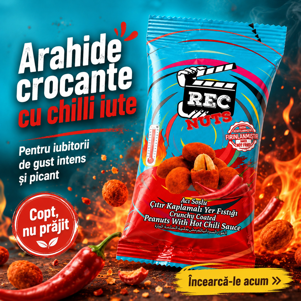 Rec Nuts Arahide Crocante cu Sos Chilli 40 g