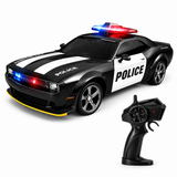 Masina RC de Politie pentru Drift, Scara 1:24, Tractiune Integrala, Telecomanda 2.4 GHz, 2 Seturi de Anvelope Speed & Drift, Acumulator Inclus, Negru