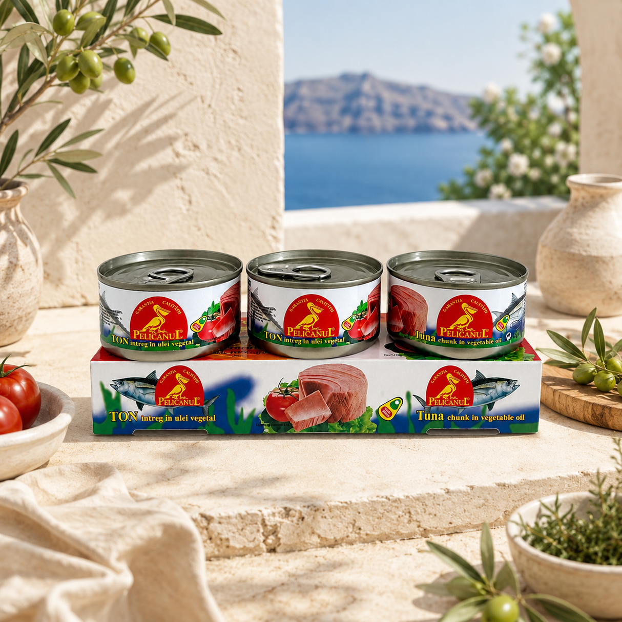 Pelicanul Ton Intreg In Ulei Vegetal 3 x 80 g