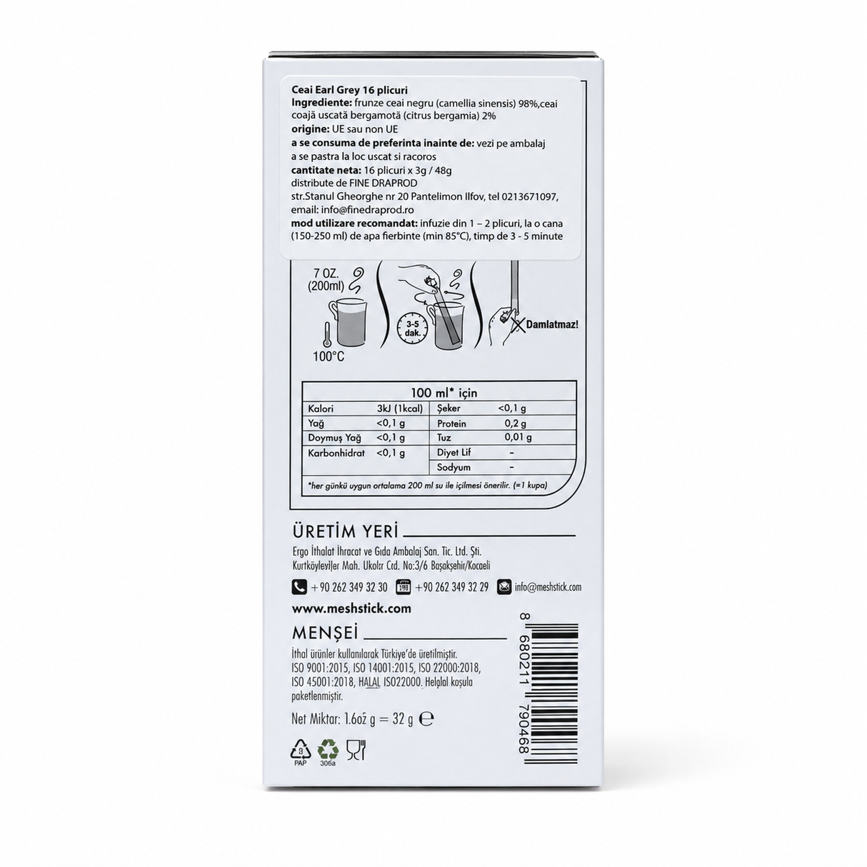 Mesh Earl Grey 16 Plicuri