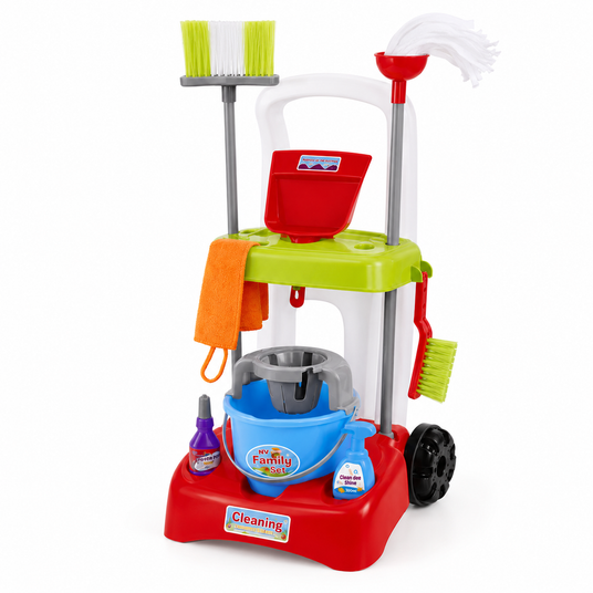 Set de Curatenie Pentru Copii cu Carucior, Mop si Galeata