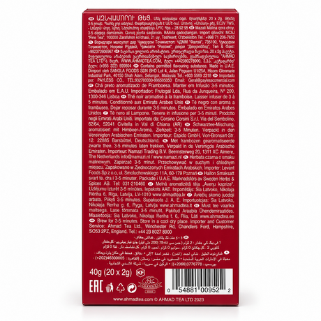 Ahmad Tea Raspberry Indulgence – spate ambalaj, cod de bare