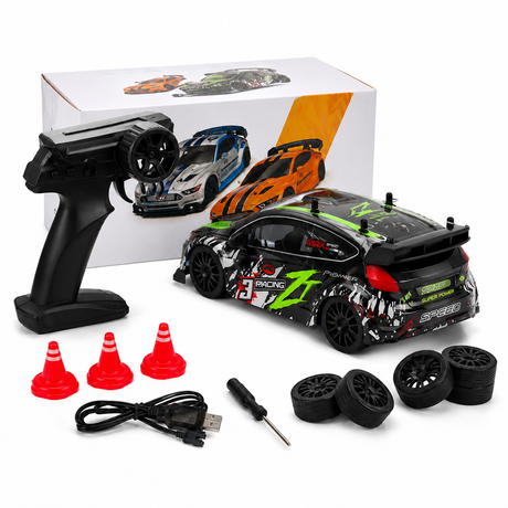 Masina RC Rally 4WD pentru Copii, Scara 1:24, 2 Seturi de Anvelope, Telecomanda
