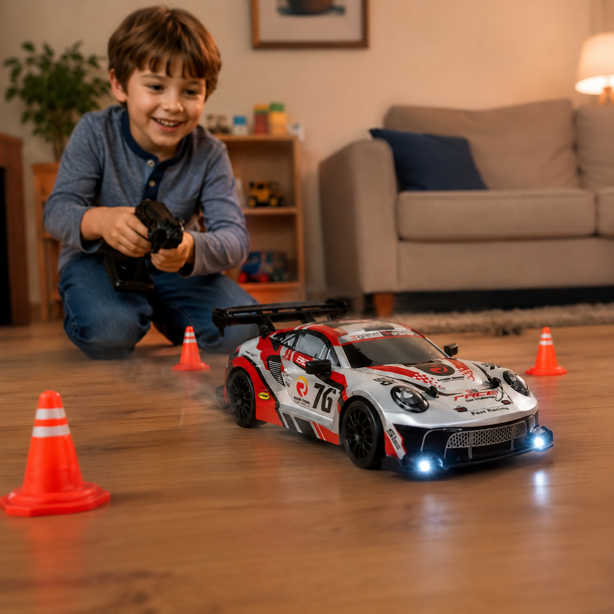 Masina RC 4WD Tip Coupe Sport, Scara 1:24, 2 Seturi de Anvelope, Telecomanda