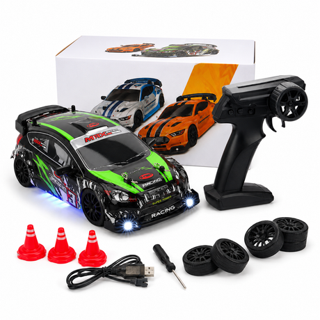 Masina RC Rally 4WD pentru Copii, Scara 1:24, 2 Seturi de Anvelope, Telecomanda
