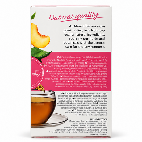 Ambalaj Ahmad Beauty cu valori nutriționale, ingrediente și informații produs