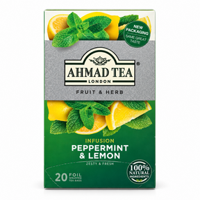Ceai Ahmad Tea Mentă și Lămâie, 20 plicuri, 30 g – față