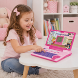 Laptop Educational pentru Copii – Alfabet, Litere, Matematica si Muzica, Roz