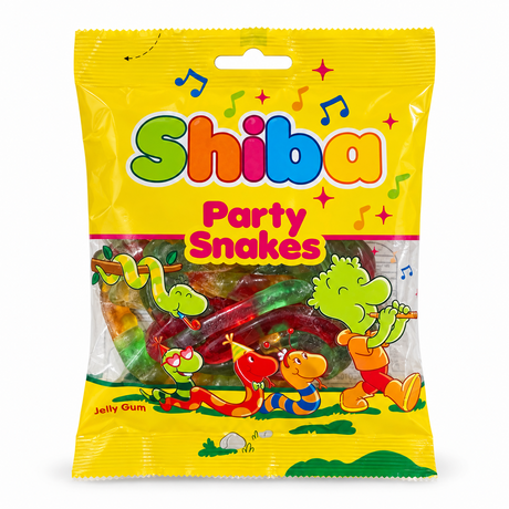 Shiba Party Snakes bomboane gumate în formă de șerpi, 90 g - ambalaj față