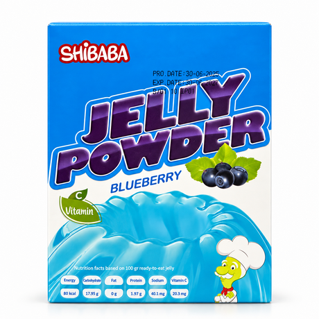 Shibaba pudră pentru jeleu cu aromă de afine 100 g - ambalaj față