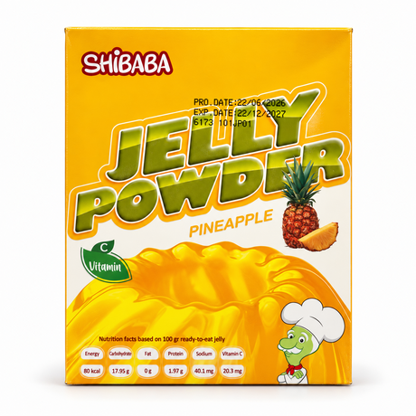 Shibaba pudră pentru jeleu cu aromă de ananas 100 g – ambalaj față
