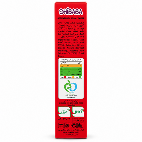Shibaba pudră pentru jeleu căpșuni 100 g – ingrediente și gelatină halal