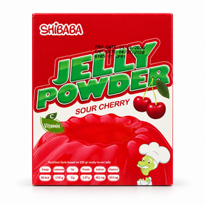 Shibaba pudră pentru jeleu cu aromă de vișine (cireșe acrișoare) 100 g – ambalaj față